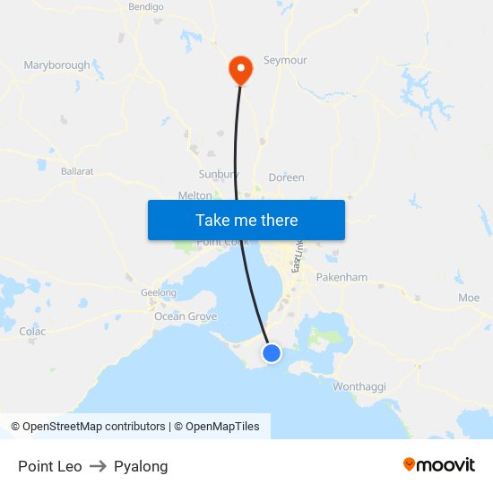 Point Leo to Pyalong map