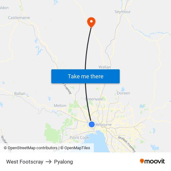 West Footscray to Pyalong map