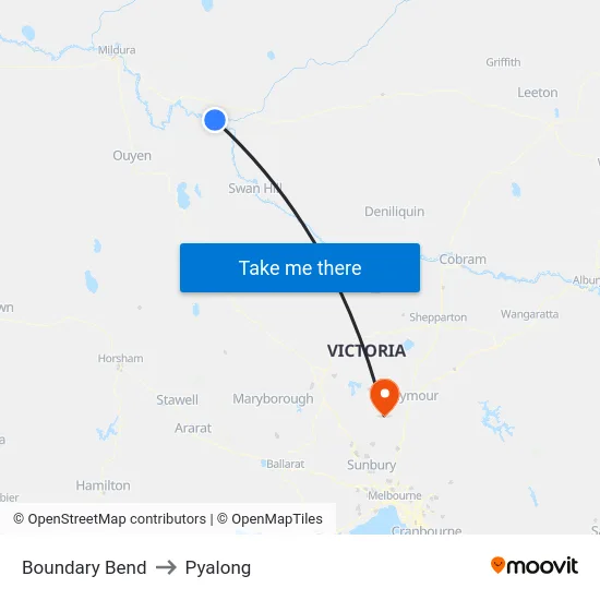 Boundary Bend to Pyalong map