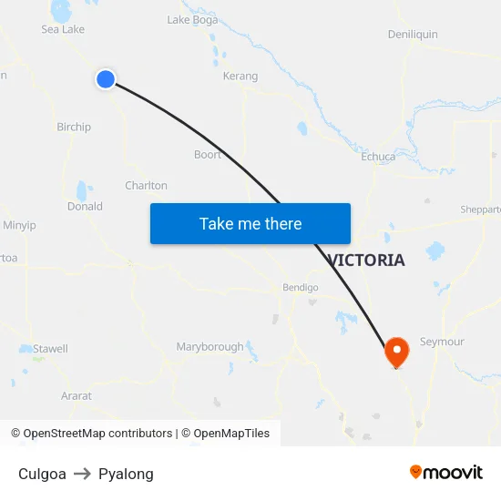 Culgoa to Pyalong map