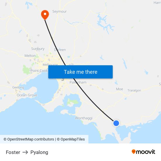 Foster to Pyalong map