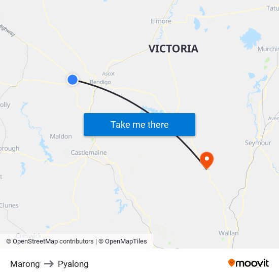 Marong to Pyalong map