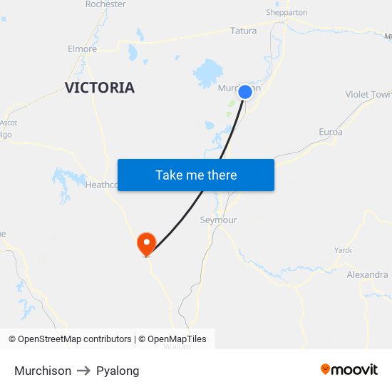 Murchison to Pyalong map