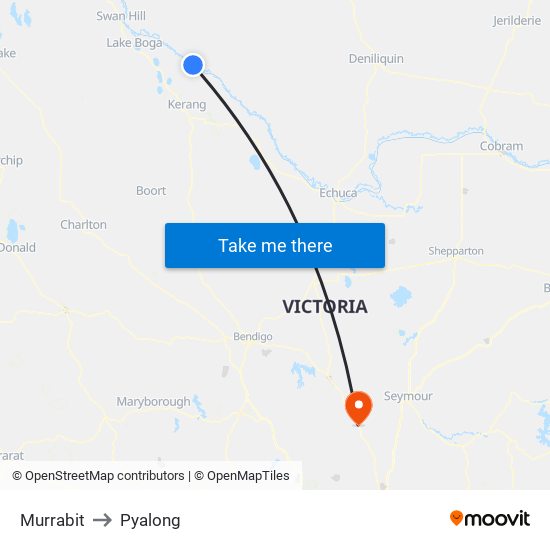 Murrabit to Pyalong map