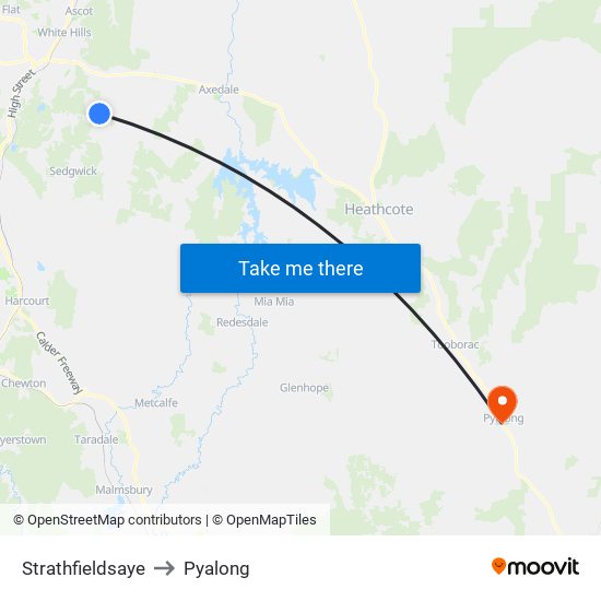 Strathfieldsaye to Pyalong map