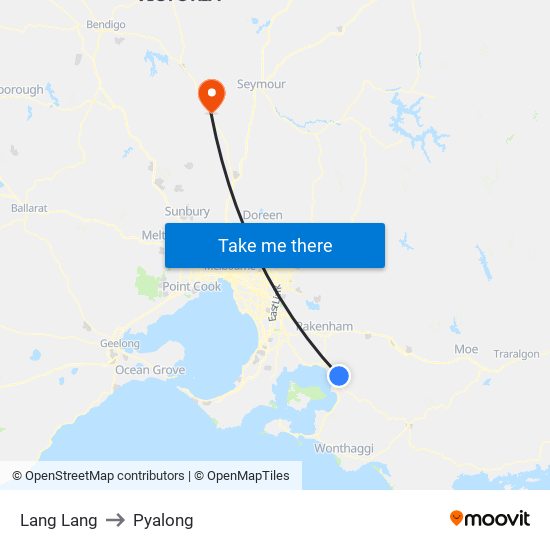 Lang Lang to Pyalong map