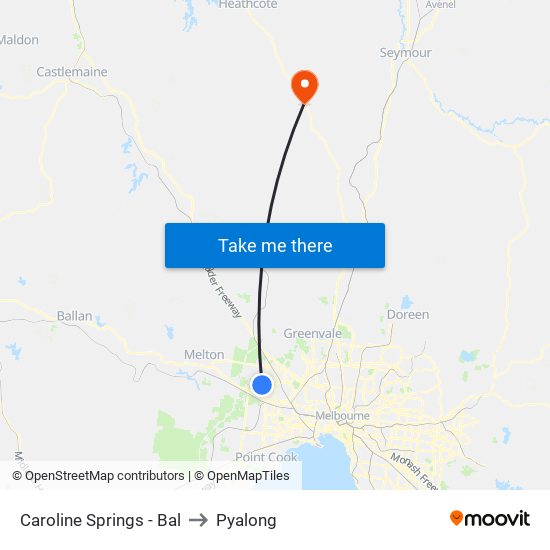 Caroline Springs - Bal to Pyalong map