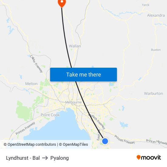 Lyndhurst - Bal to Pyalong map