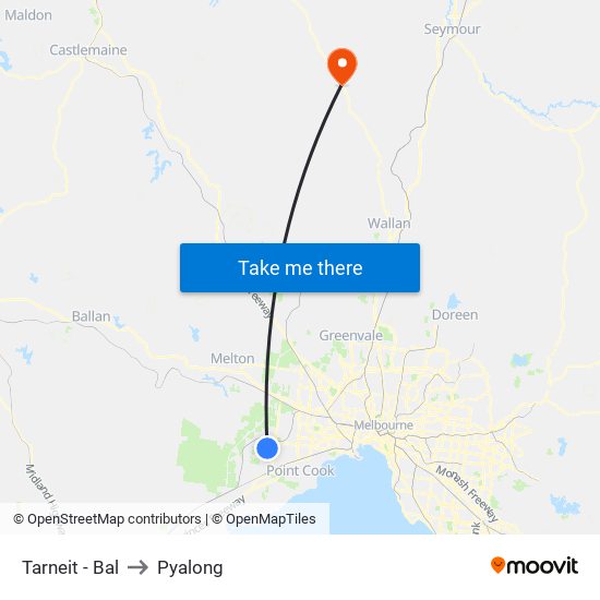 Tarneit - Bal to Pyalong map