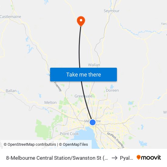 8-Melbourne Central Station/Swanston St (Melbourne City) to Pyalong map