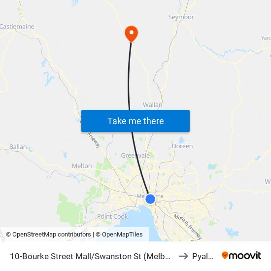 10-Bourke Street Mall/Swanston St (Melbourne City) to Pyalong map