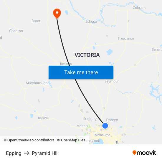 Epping to Pyramid Hill map