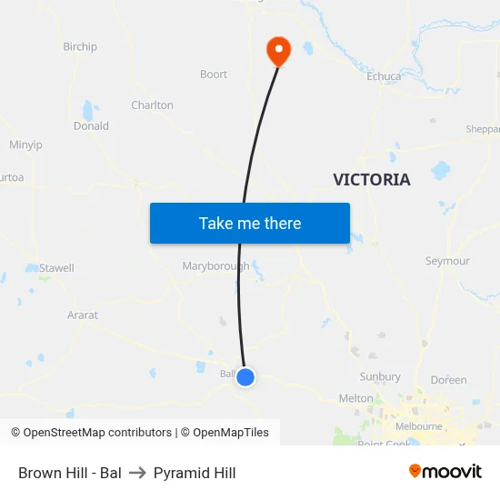 Brown Hill - Bal to Pyramid Hill map