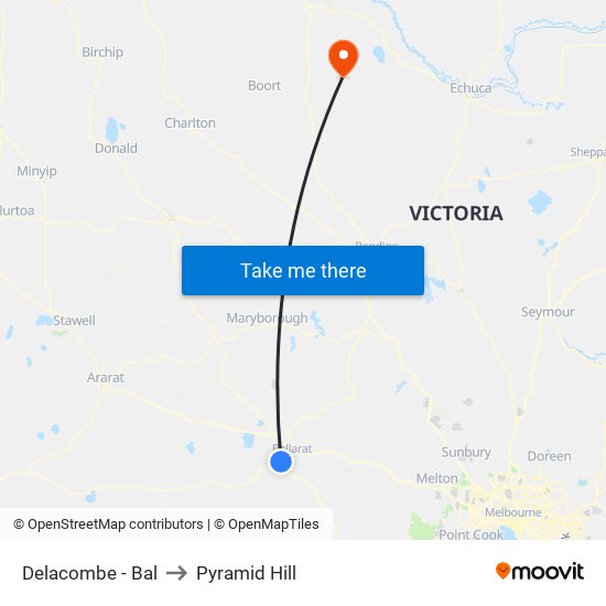 Delacombe - Bal to Pyramid Hill map