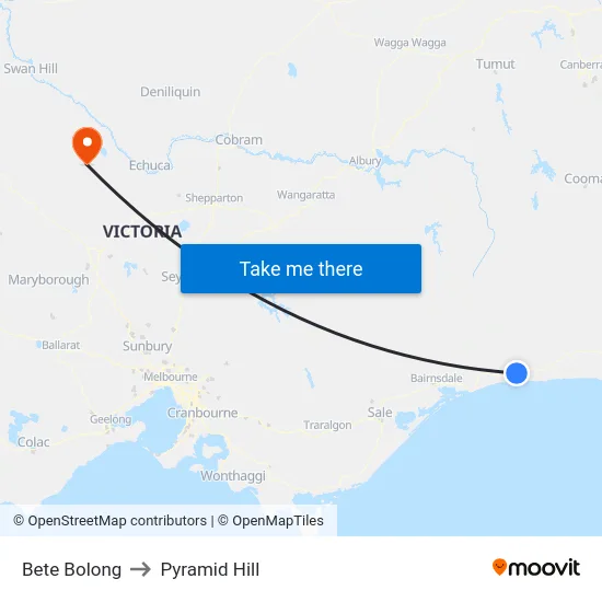 Bete Bolong to Pyramid Hill map