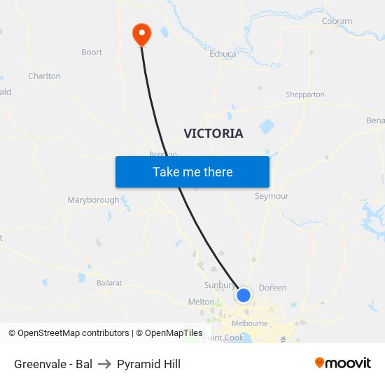 Greenvale - Bal to Pyramid Hill map