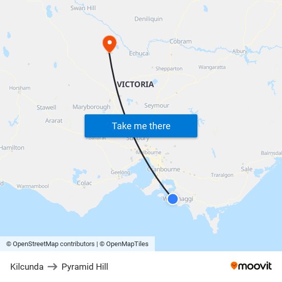 Kilcunda to Pyramid Hill map