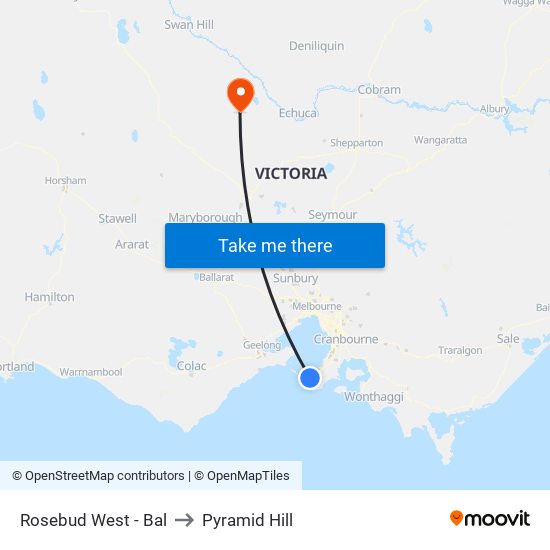 Rosebud West - Bal to Pyramid Hill map