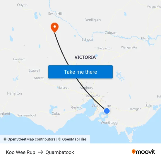 Koo Wee Rup to Quambatook map