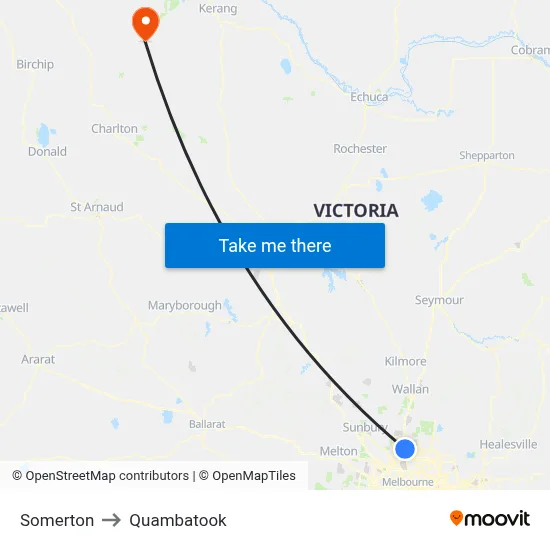 Somerton to Quambatook map