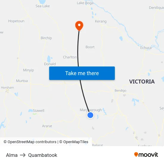 Alma to Quambatook map