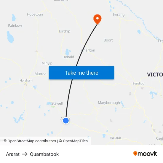 Ararat to Quambatook map
