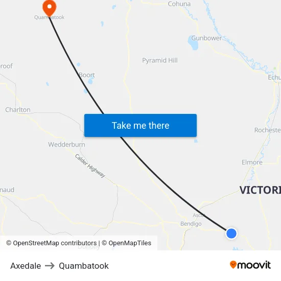 Axedale to Quambatook map