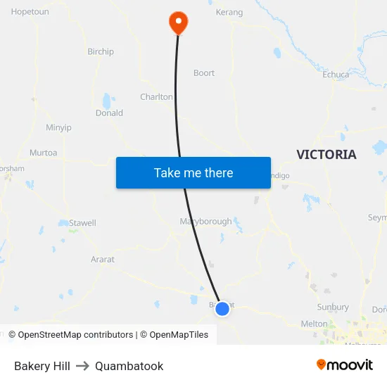 Bakery Hill to Quambatook map