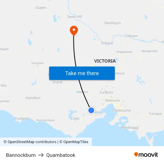 Bannockburn to Quambatook map