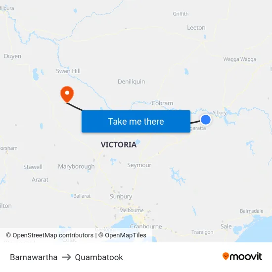 Barnawartha to Quambatook map