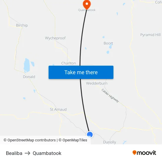 Bealiba to Quambatook map