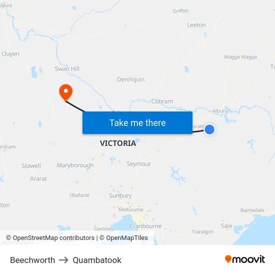 Beechworth to Quambatook map
