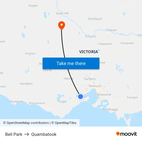 Bell Park to Quambatook map