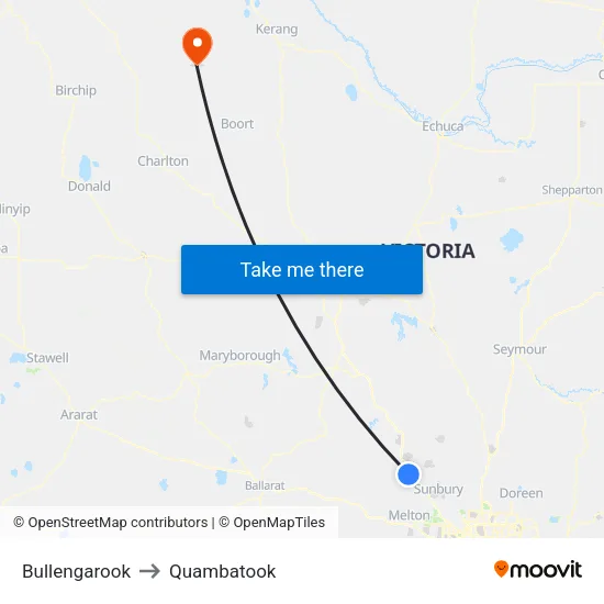 Bullengarook to Quambatook map
