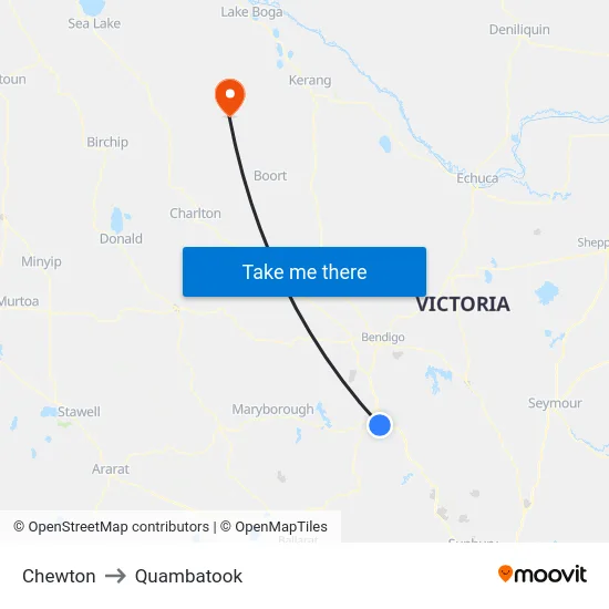 Chewton to Quambatook map