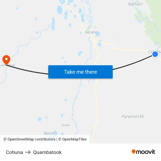 Cohuna to Quambatook map