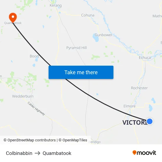 Colbinabbin to Quambatook map