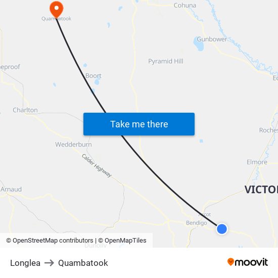 Longlea to Quambatook map