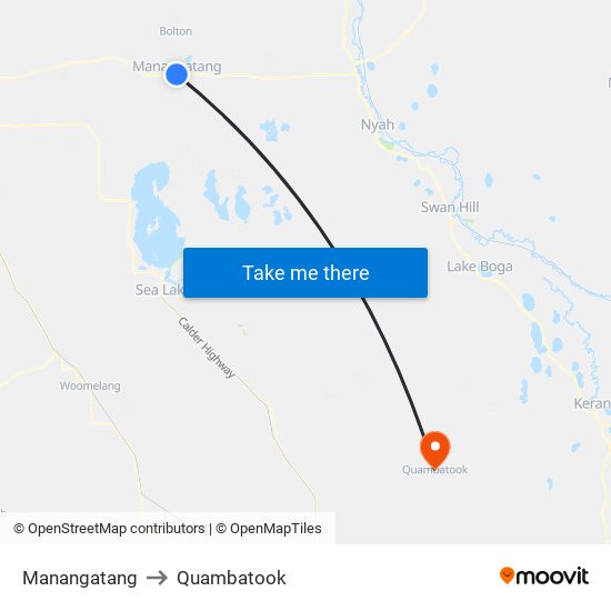 Manangatang to Quambatook map