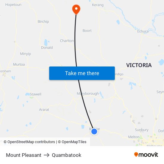 Mount Pleasant to Quambatook map