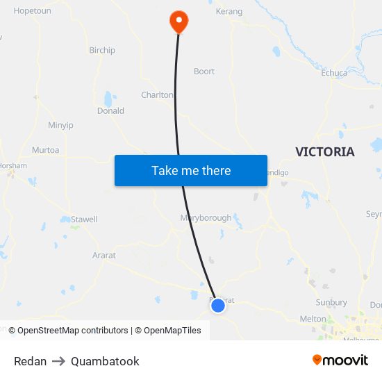 Redan to Quambatook map