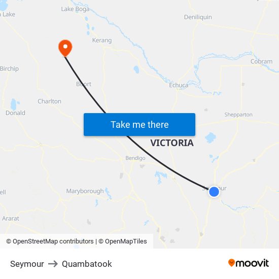 Seymour to Quambatook map