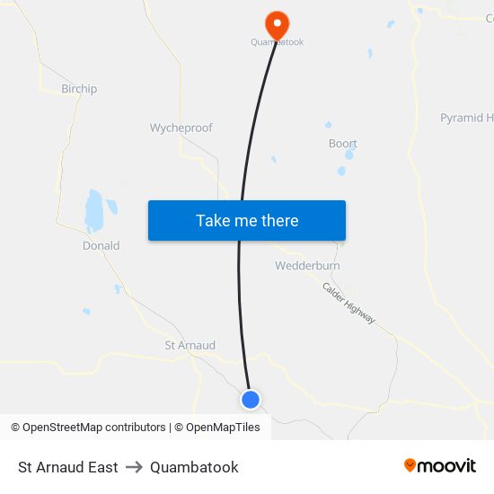 St Arnaud East to Quambatook map