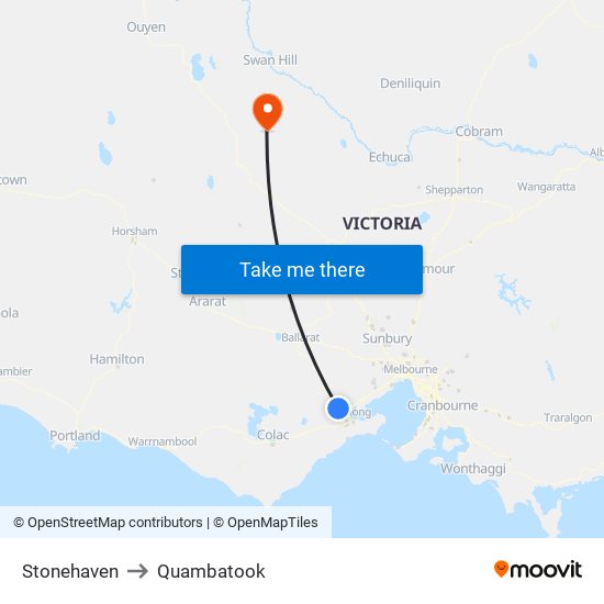 Stonehaven to Quambatook map