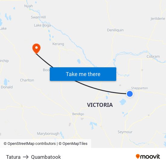 Tatura to Quambatook map