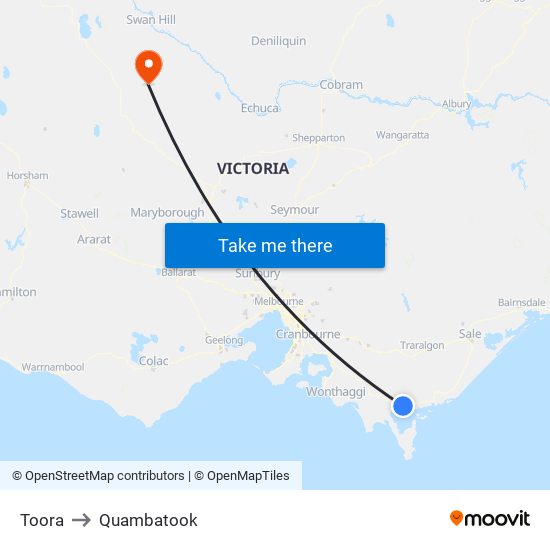 Toora to Quambatook map