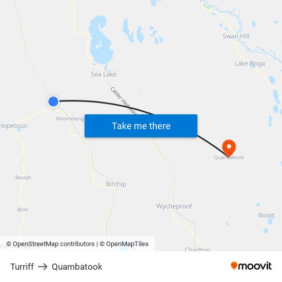 Turriff to Quambatook map