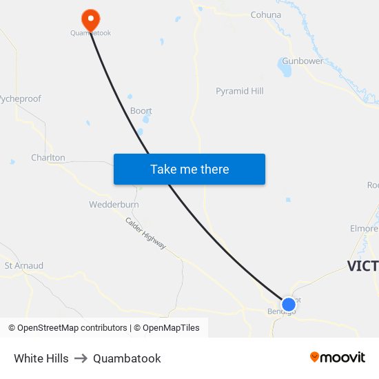 White Hills to Quambatook map