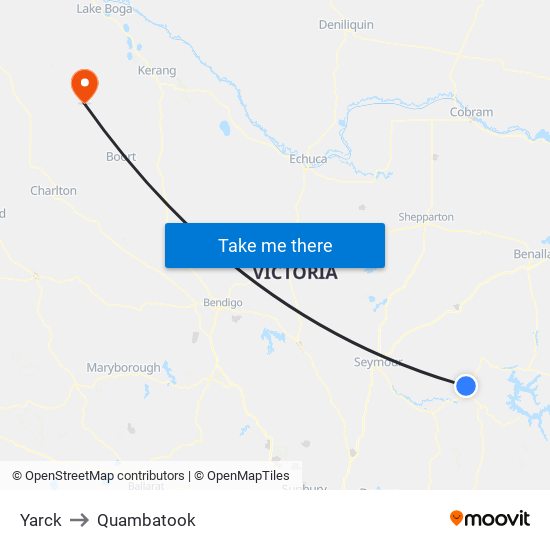 Yarck to Quambatook map