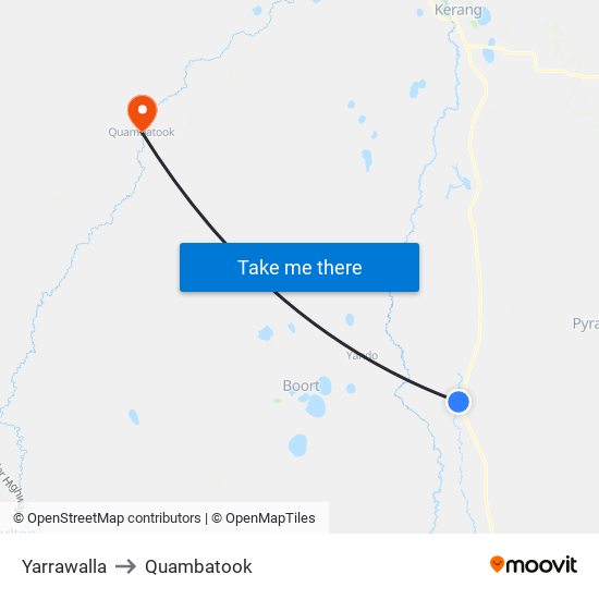 Yarrawalla to Quambatook map